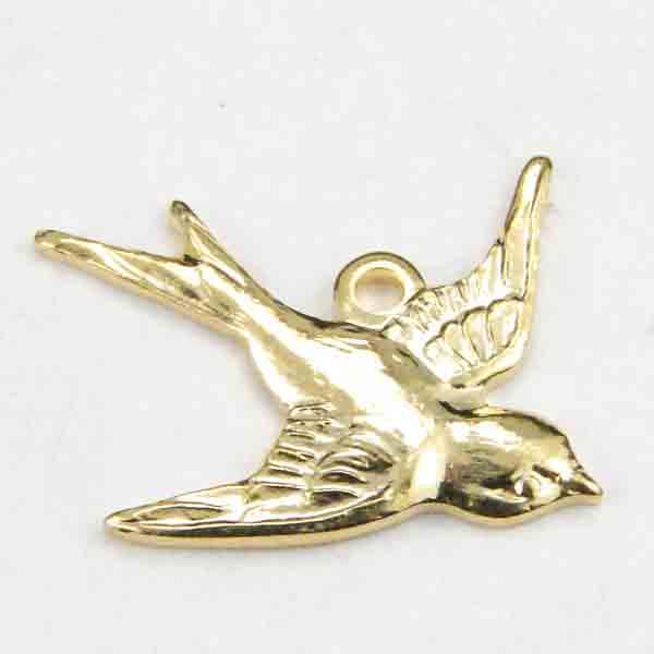 Right Facing Gold Plate 17x15MM Swallow Bird