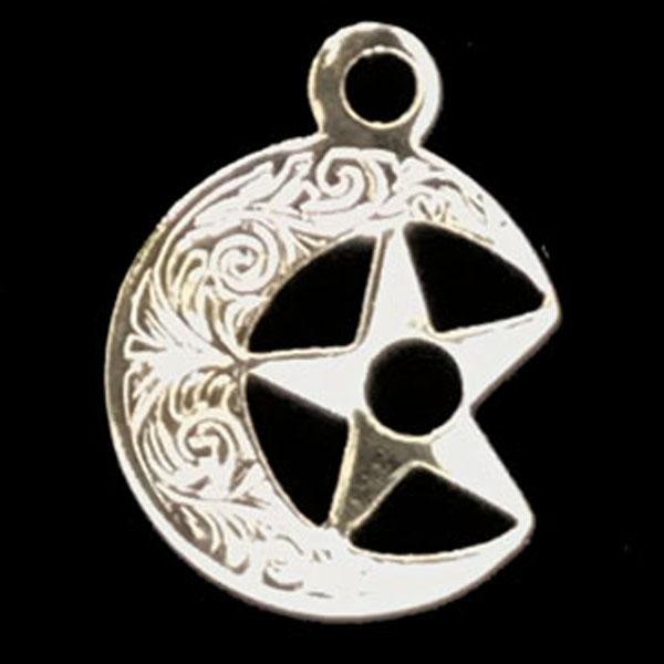 Right Facing Silver Plate 11MM Star In Moon