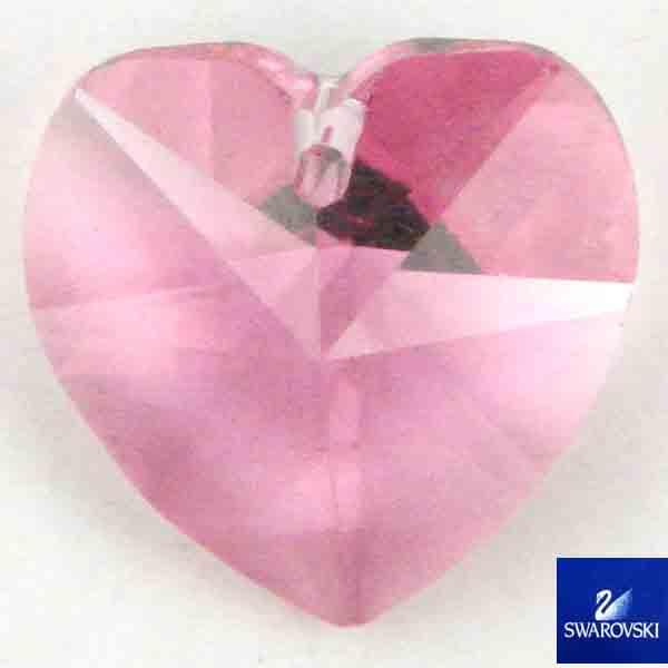 Rose 10MM Swarovski Heart Pendant