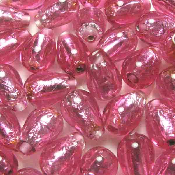 Rose 12X8MM Tear With Silver Foil