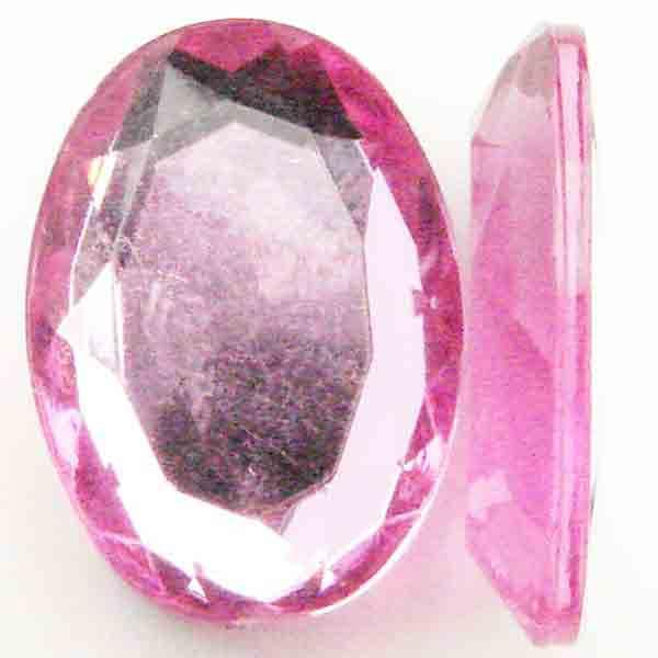 Rose 25x18MM Table Cut Acrylic Cabochon