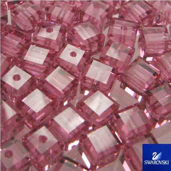 Rose 4MM Swarovski 5601 Cube Bead