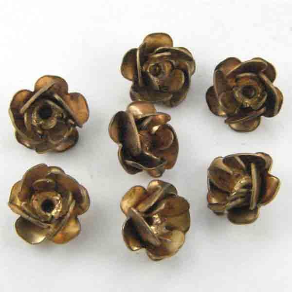 Rose Brass 8MM Stamped 3D