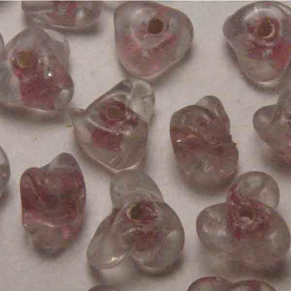 Rose Lined Crystal 6X9MM Rondelle Spin Bead