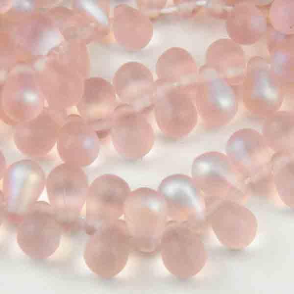 Rose Matte AB 6x4MM Tear Drop