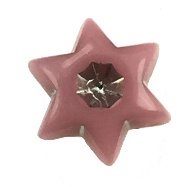Rose Star With Silver Rhinestone 6.5MM