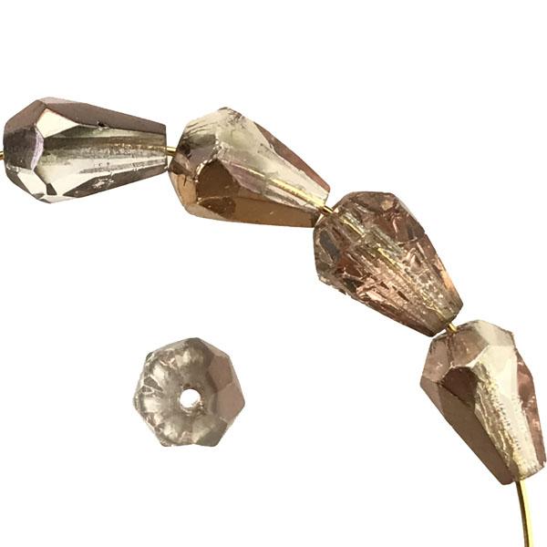 Roseline/Gold Fire Polish Tear 10x7MM