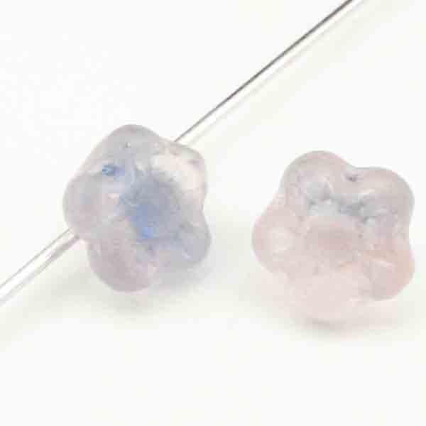 Roseline With Sapphire 7x5MM Trumpet Flower Button