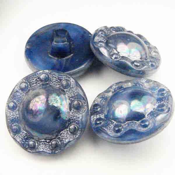 Royal AB Ruffled Glass Button