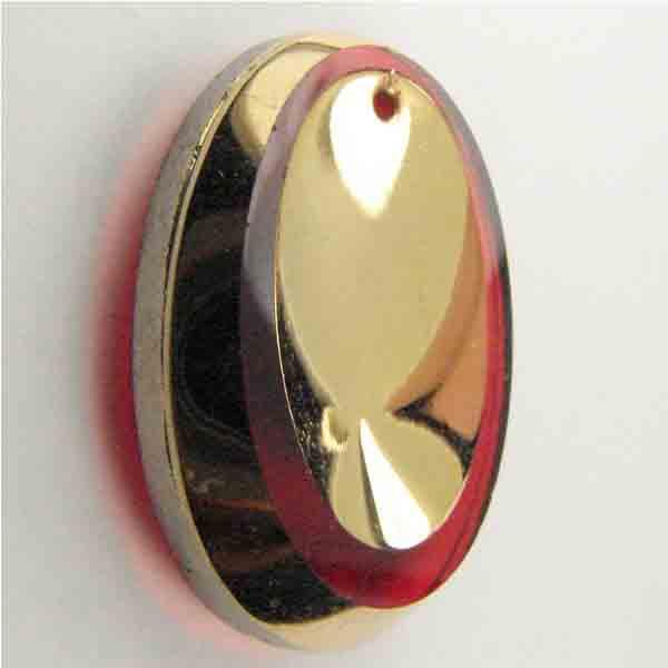 Ruby/Gold Dished Oval 25x18MM