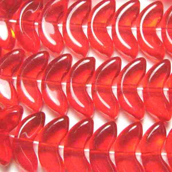 Ruby 14x6MM Wing Crescent Bead