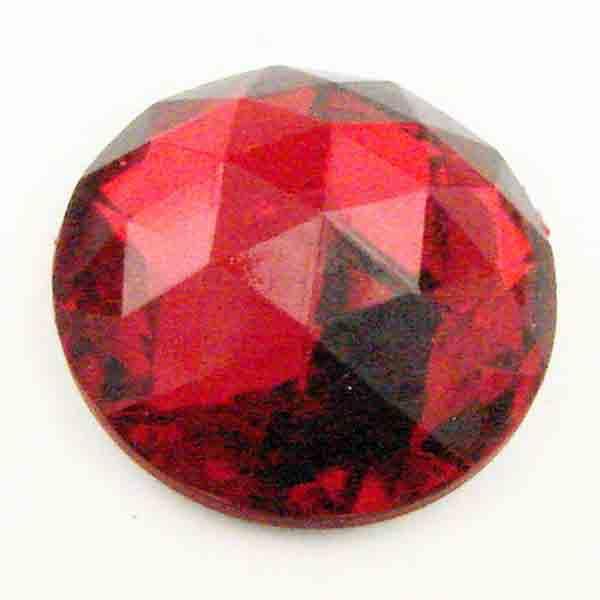 Ruby 18MM Table Cut Acrylic Cabochon