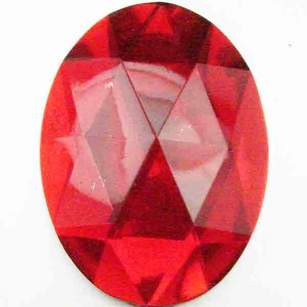 Ruby 40x30MM Table Cut Acrylic Cabochon