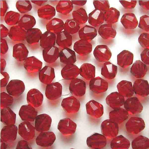 Ruby 4MM Fire Polish Bicone