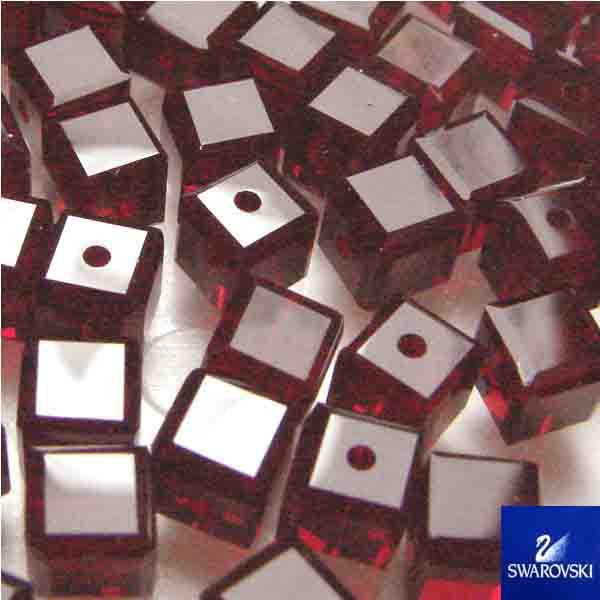 Ruby 4MM Swarovski 5601 Cube Bead