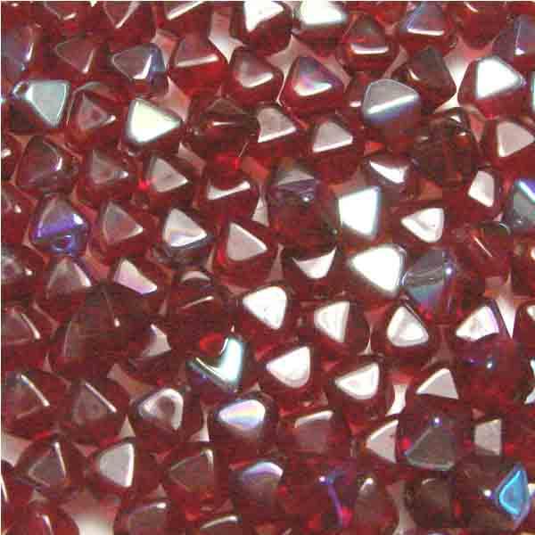 Ruby AB 6MM Square Bicone