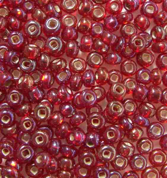 Ruby AB Silver Lined 6/0 Seed Bead