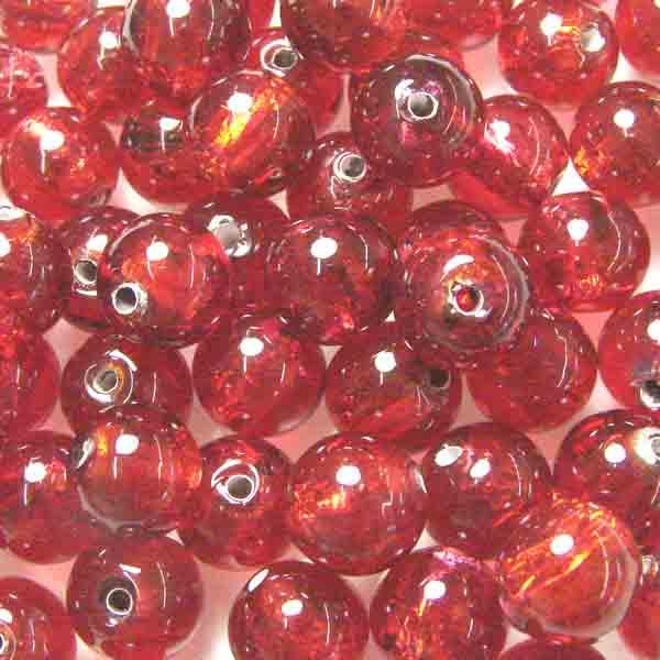 Ruby Ball 8MM With Silver Foil
