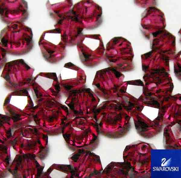 Ruby (Dark Rose) 3MM Swarovski Bicone Art. 5328