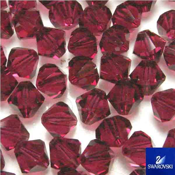 Ruby (Dark Rose) 6MM Swarovski Bicone