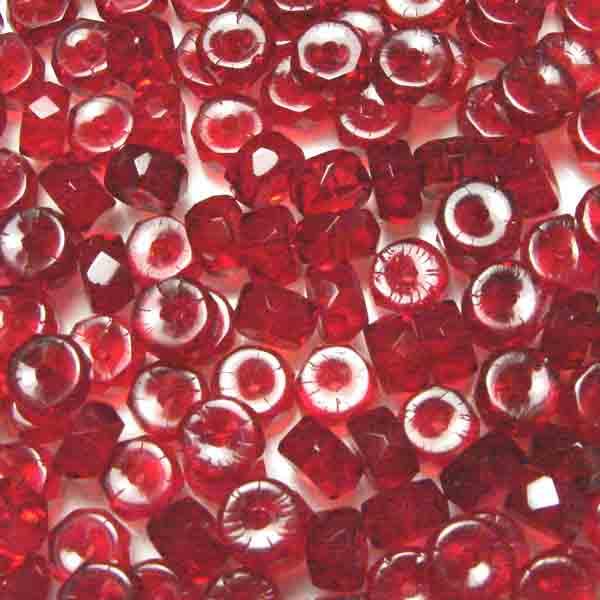 Ruby Disc 6MM Disc Rondelle With Fire Polish Edge
