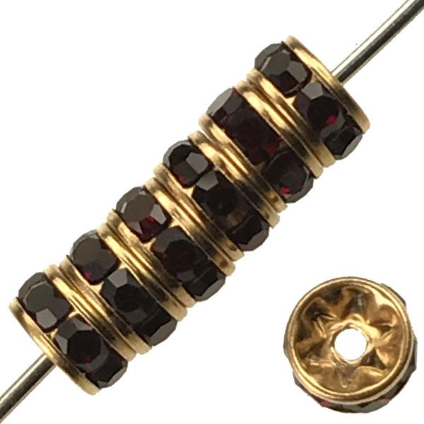 Ruby Gold 5MM Swarovski Rhinestone Rondelle