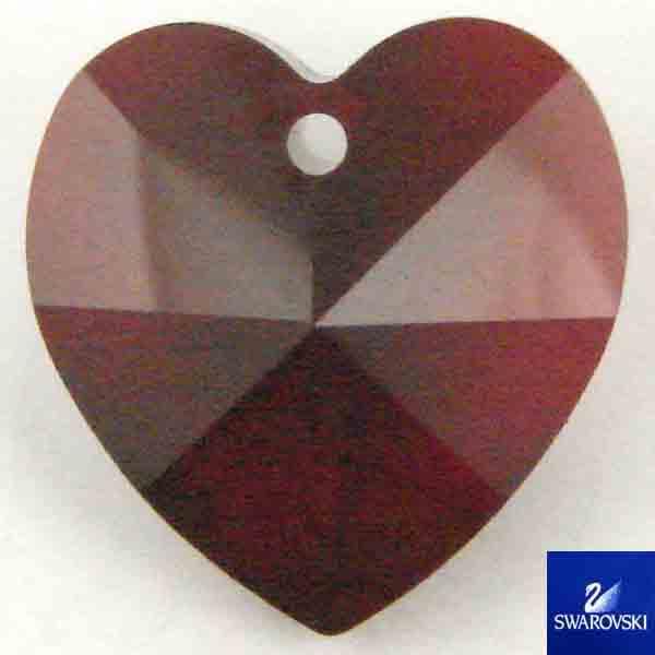 Ruby (Siam) 10MM Swarovski Heart Pendant