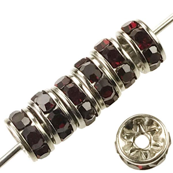 Ruby Silver 5MM Swarovski Rhinestone Rondelle
