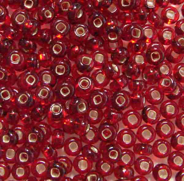 Ruby Silver Lined 6/0 Seed Bead
