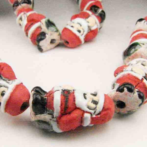Santa 11X9 3-D Clay Bead