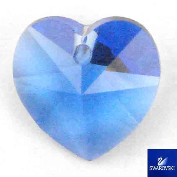 Sapphire 10MM Swarovski Heart Pendant