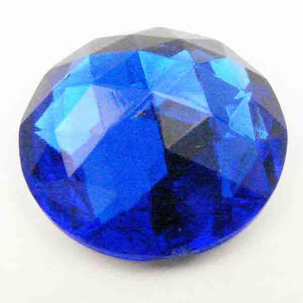 Sapphire 18MM Table Cut Acrylic Cabochon