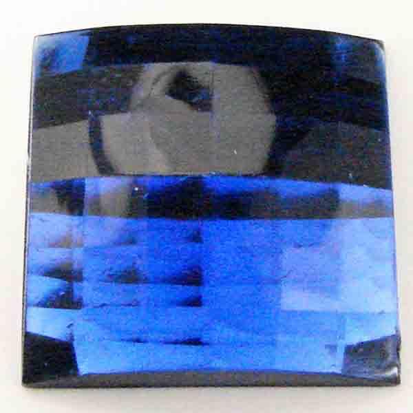 Sapphire 25mm Square Plastic Faceted Mirrored Flatback Stone