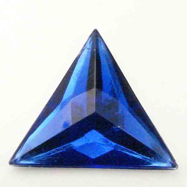 Sapphire 25mm Triangle Plastic Faceted Mirrored Flatback Stone