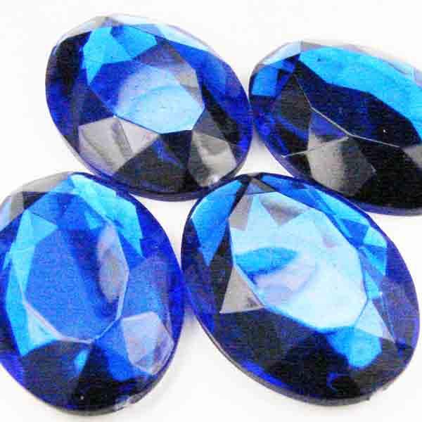 Sapphire 25x18MM Table Cut Acrylic Cabochon