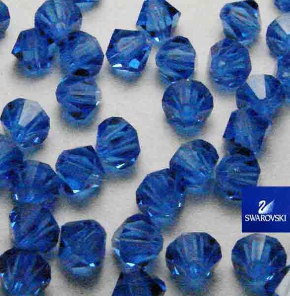 Sapphire 4MM Swarovski Bicone