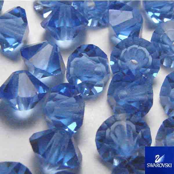 Sapphire 6X4MM Cut Swarovski Flat Bicone Art. 5305