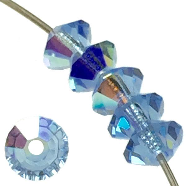 Sapphire AB 3x5MM Spacer Machine Cut Crystal Bead