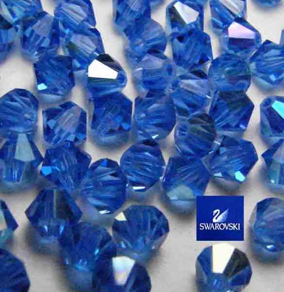 Sapphire AB 4MM Swarovski Bicone Art. 5328