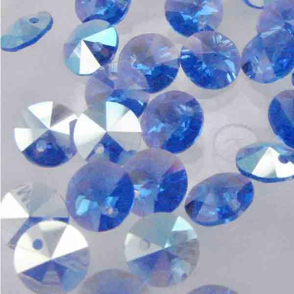 Sapphire AB 6MM Swarovski Xillion Round Pendant