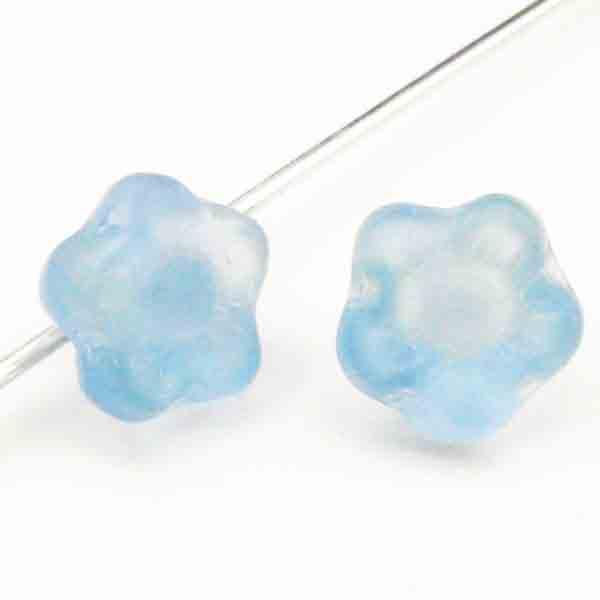 Sapphire With Peridot 7x5MM Trumpet Flower Button