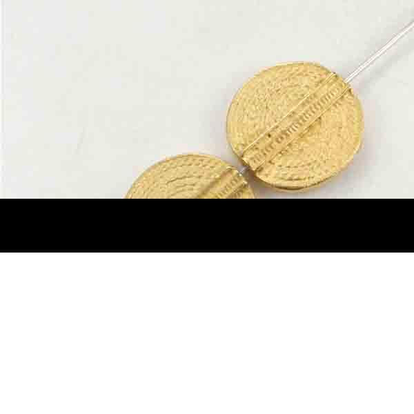 Satin Gold 15MM Round Baoule Coin