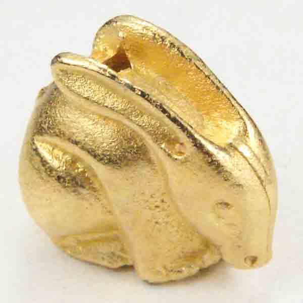 Satin Gold 15x12MM Rabbit Ojime