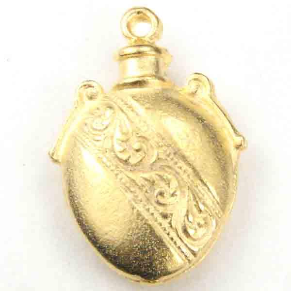 Satin Gold 16x13MM Ornate Flask