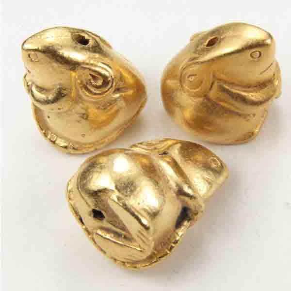 Satin Gold 17x15MM Mouse Ojime