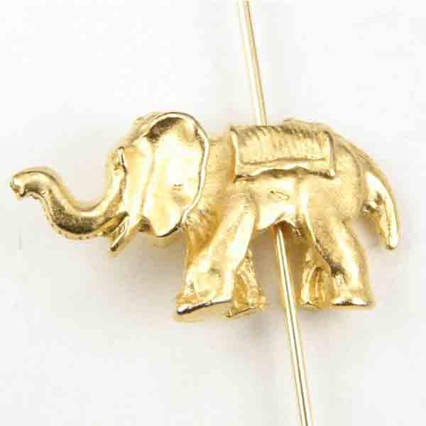 Satin Gold 20x10MM Elephant Bead