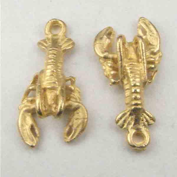 Satin Gold 20x11MM 3-D Lobster