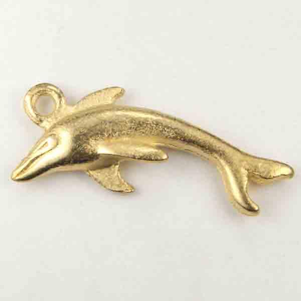 Satin Gold 27x10mm Dolphin Cast
