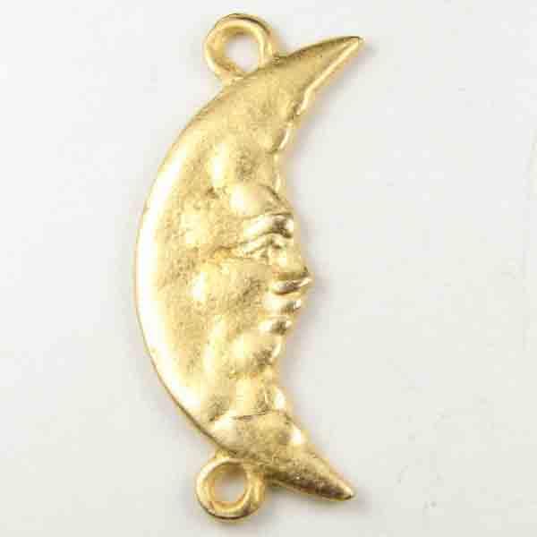 Satin Gold 29x14 Moon Face Connector