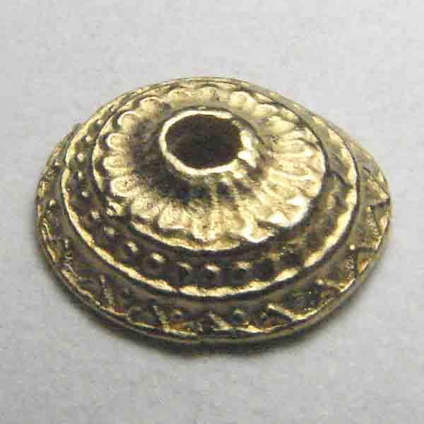 Satin Gold Plate 10MM Cast Bead Cap